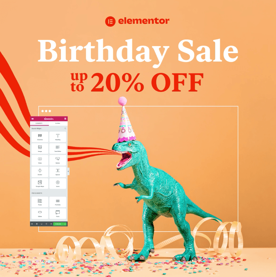 Elementor 20% ad
